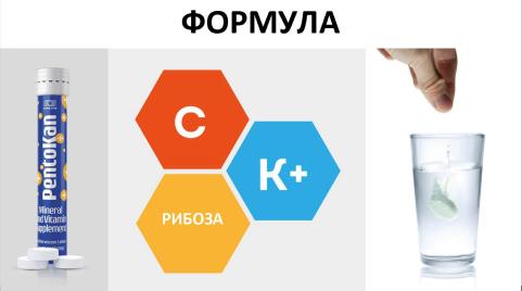 Пентокан состоит из калия, витамина С и рибозы